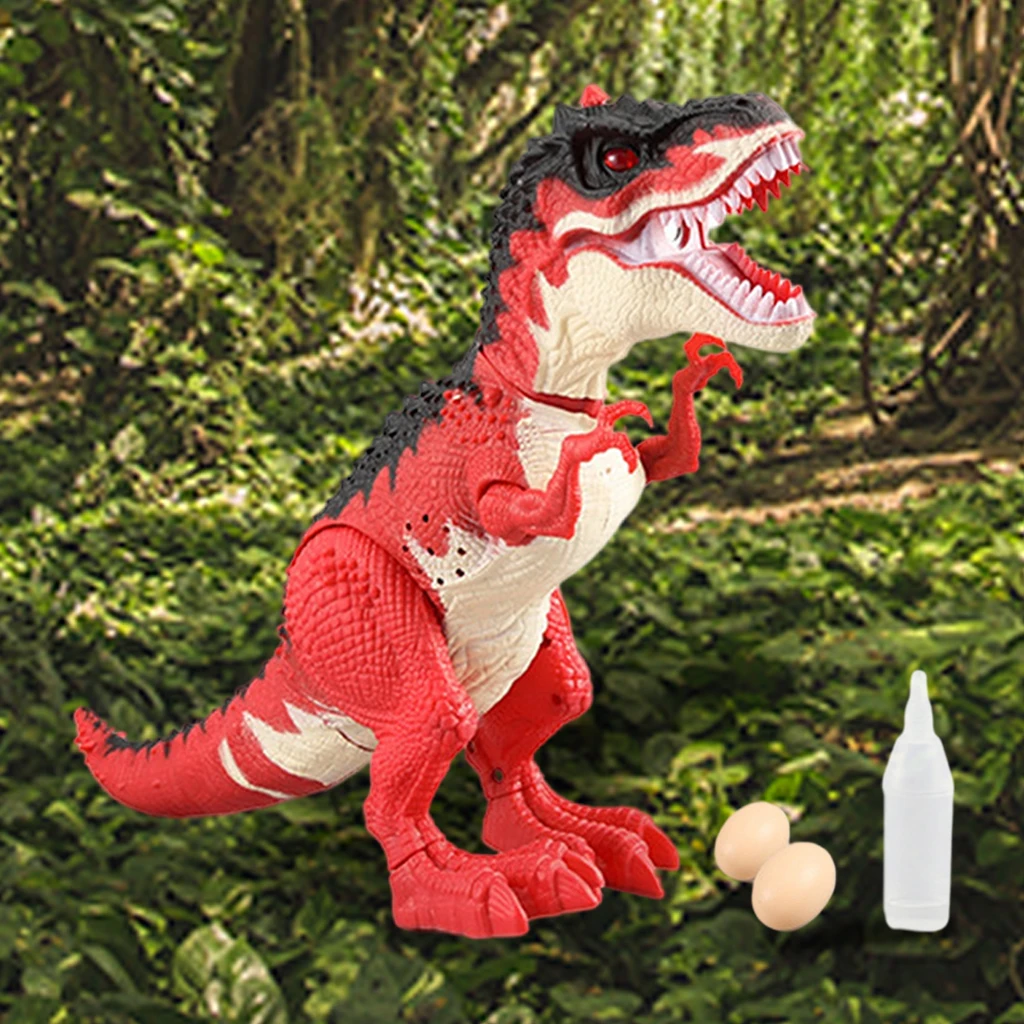 ABS Electric Dinosaur Toys Egg Laying with Lights/Music Attractive Spray Battery Powered Tyrannosaurus for Child Boys Children