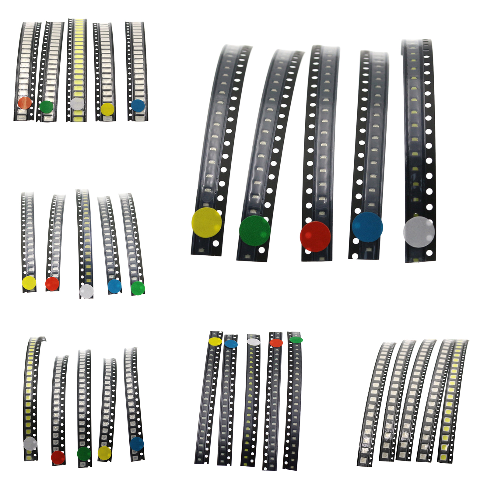 100 Pack of 0.5W 3V High Power SMD LED COB Chip Lights Beads 5 Colors LED Diode Components