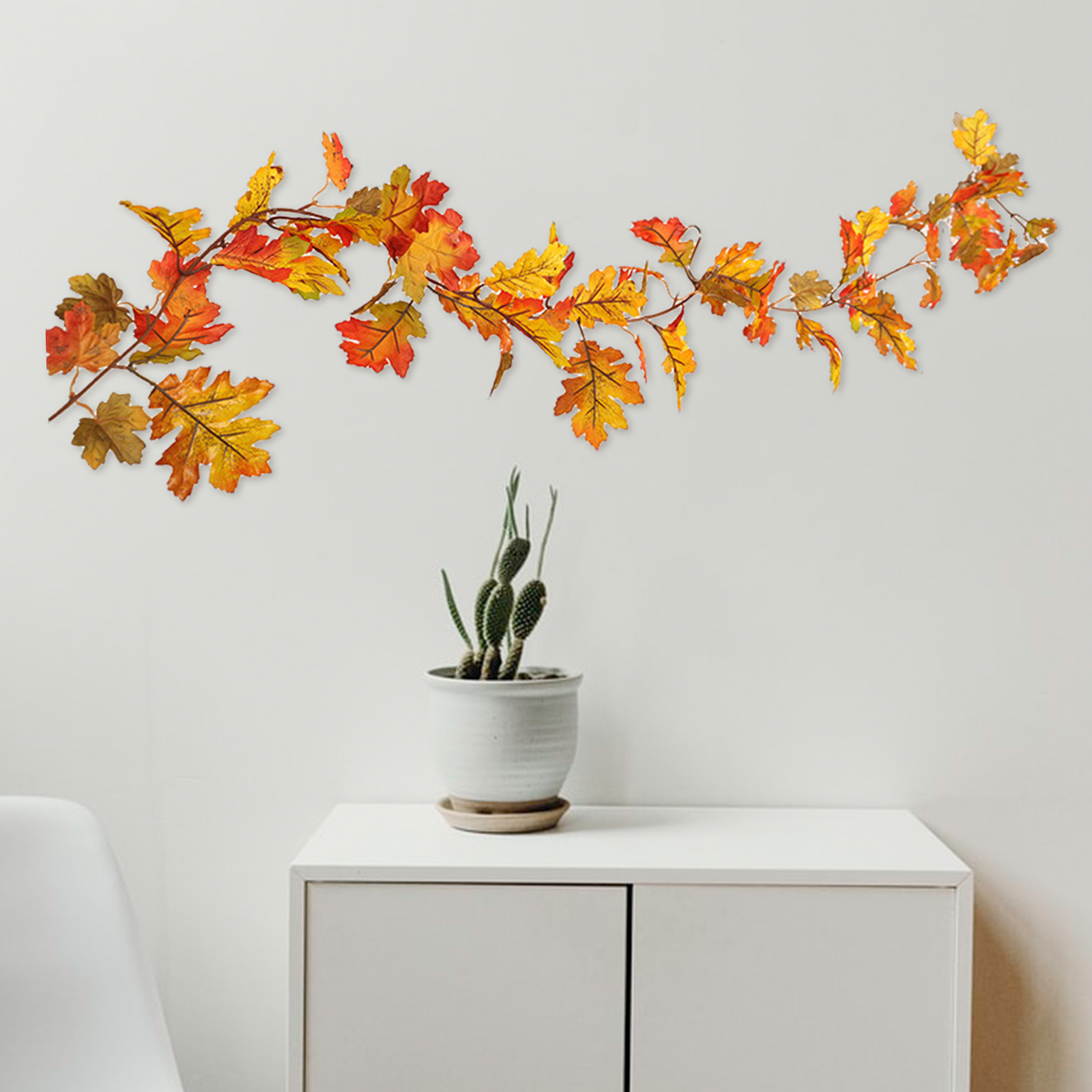 Garland Maple Leaf Window Indoor Vine Hanging Artificial Home Thanksgiving Dinner Front Door Balcony Banisters Office Decors
