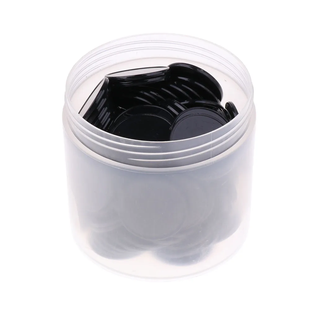 100x Round Casion Poker Card Bingo Chips Tokens Chips Markers Black 25mm