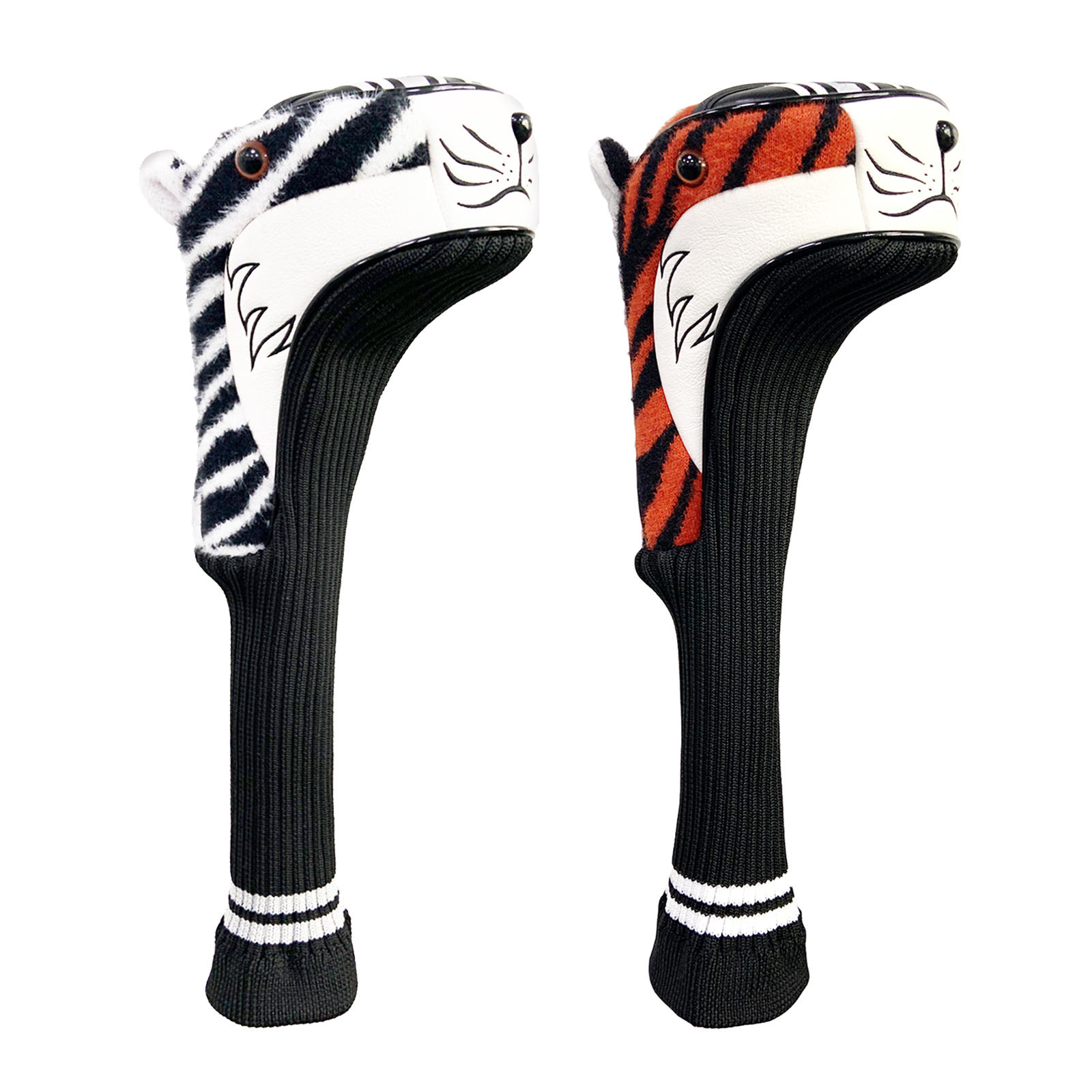 Golf Club Head Cover Golfer Gift 460Cc Animal Head Tigers Long Neck Driver Head Cover