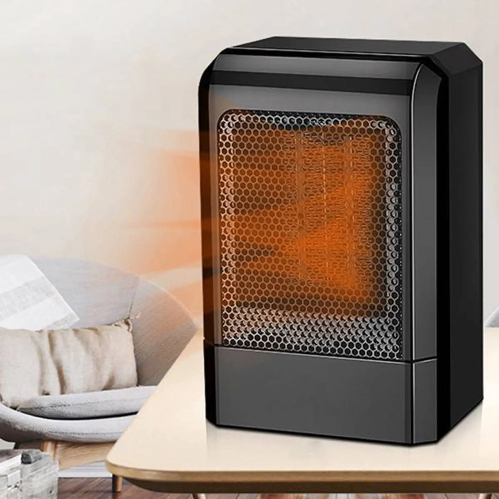 500W Mini Ceramic Electric Heater Home Office Space Heating Portable Fan Silent Winter Warm Keeping Equipment