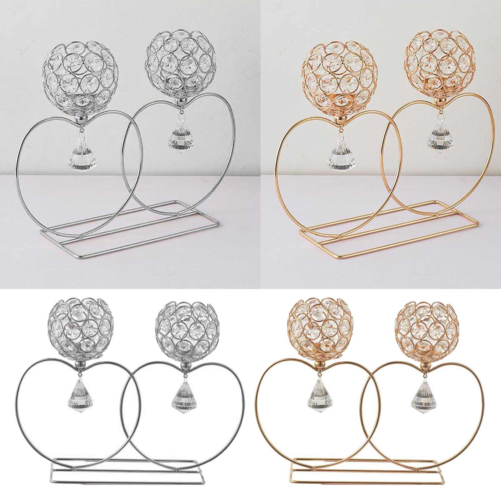 Dining Table Candle Holder, European Candlelight Dinner Props Candle Romantic Iron Plated Table Jewelry Ornaments Candlestic