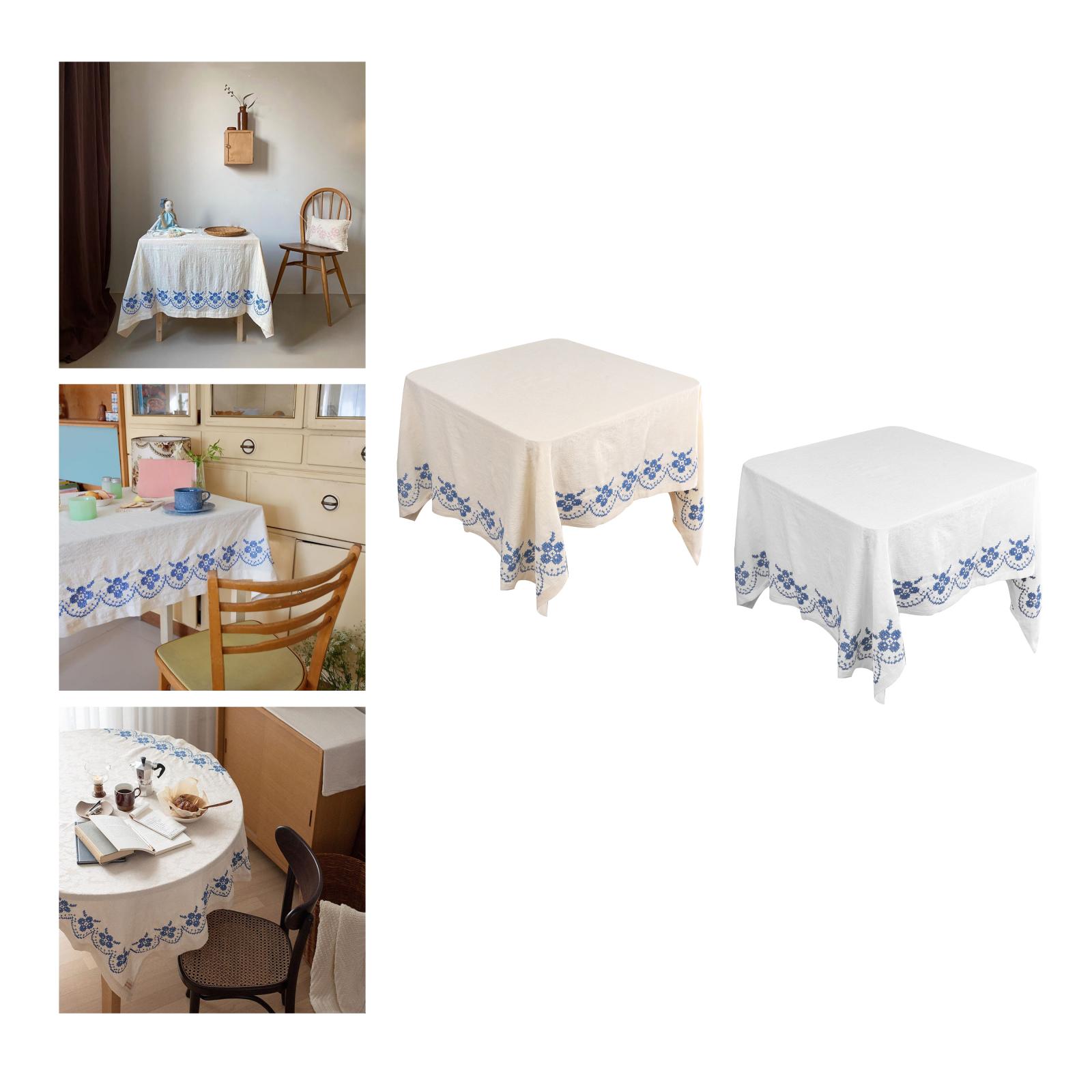 Rectangle Cotton Tablecloth Table Overlays Wedding Party Tabletop Decoration Banquet Dining Table Cover Christmas Table Cloth