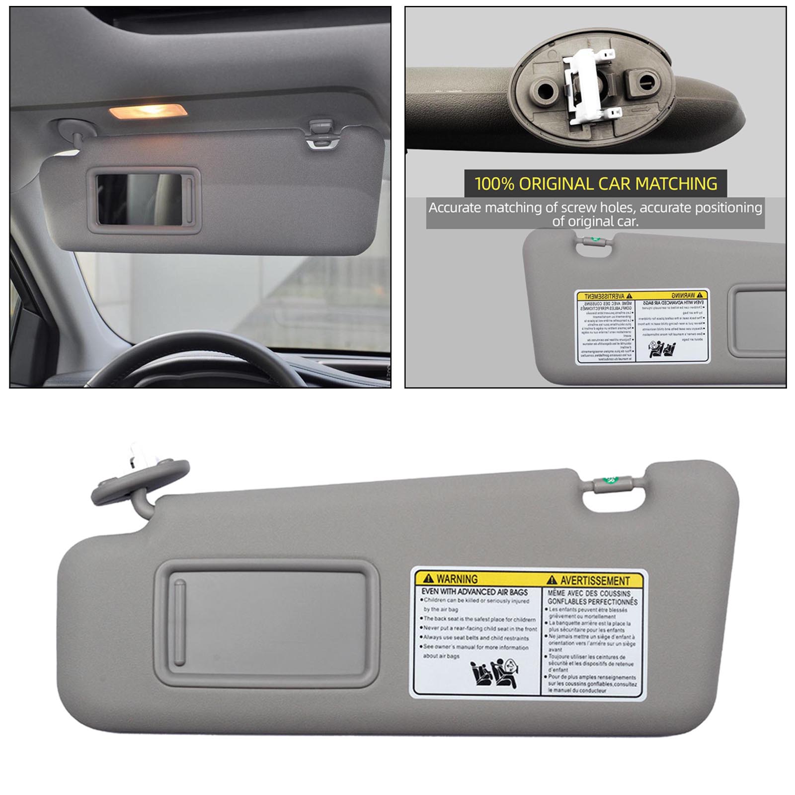 Car Sun Visor With Mirror Left Driver Side Without Sunroof For Toyota Highlander 2008 2009 2010 2011 2013 74320-48500-B0