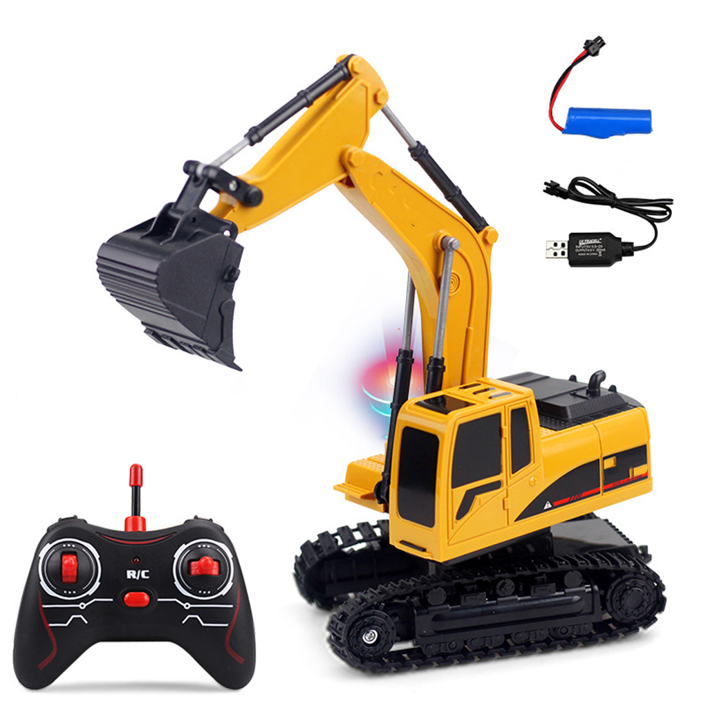 RC Excavator Remote Control Excavator Hydraulic Toys Model Digger Bulldozer