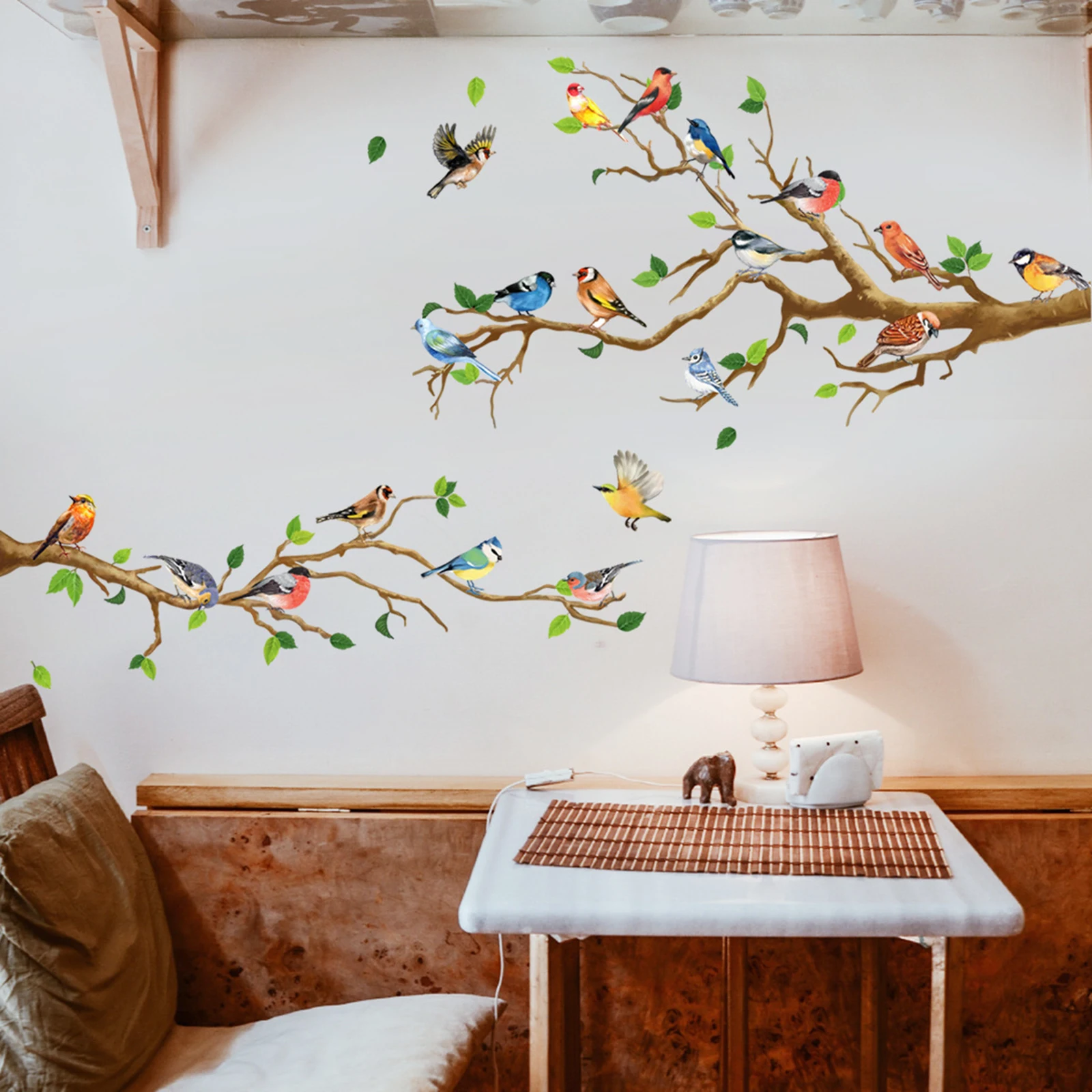 Branch Birds Wall Stickers Home Office Background Bedroom Shcool Magnolia  Flower For Living Room Self adhesive Wallpaper|Wall Stickers| - AliExpress