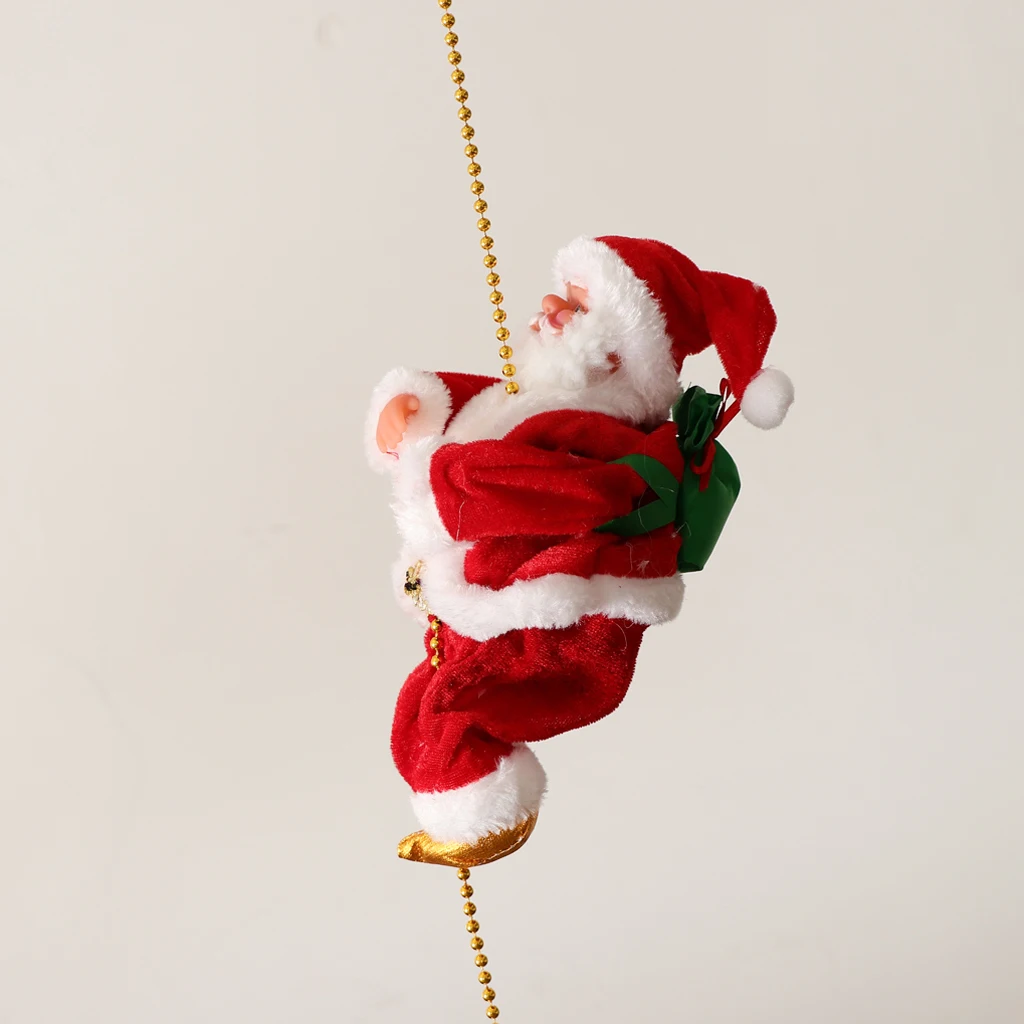 Santa Claus Climbing on Chain for Christmas Tree Indoor Outdoor Decor