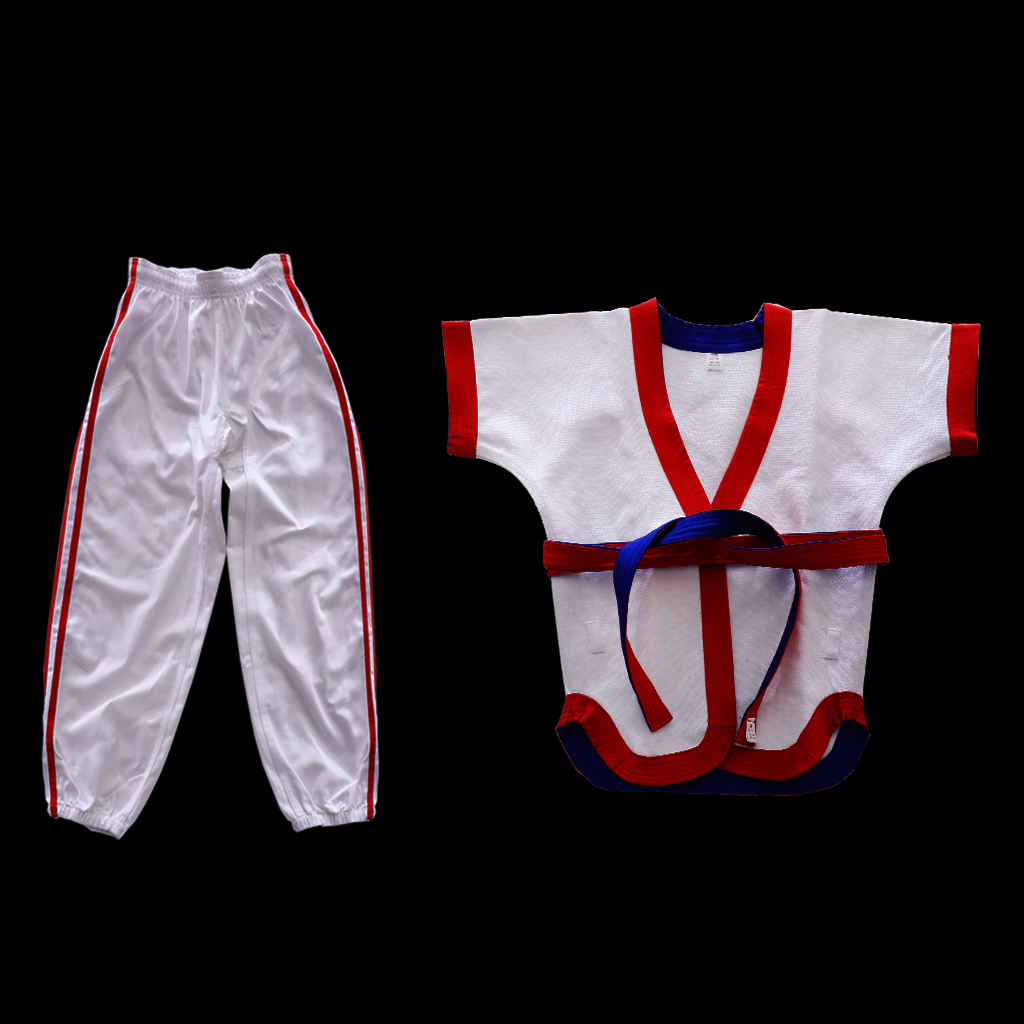 Chinese Wrestling Uniform Cotton Suit Top Clothes Pants Costume Sportswear for Taichi Judo Jitsu Taekwondo Competition Training