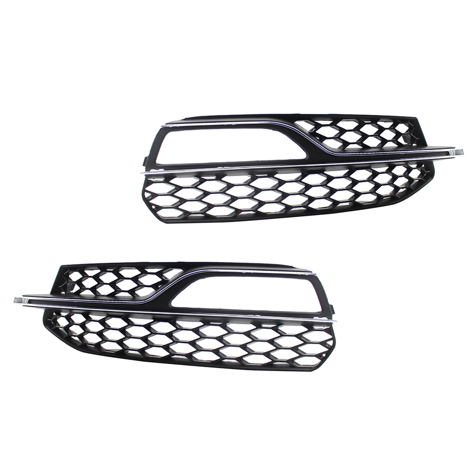 2pcs Honeycomb Front Fog Light Grilles Cover fits for Audi A3 S-Line 14-16