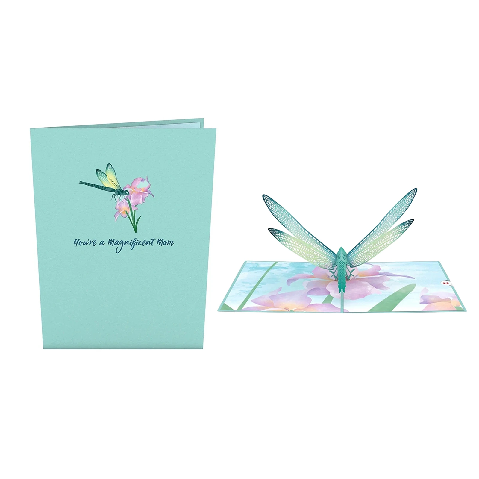 BouT Romantic 3D Pop Up Greeting Card Dragonfly Handmade Birthday Christmas Wedding Invitation 