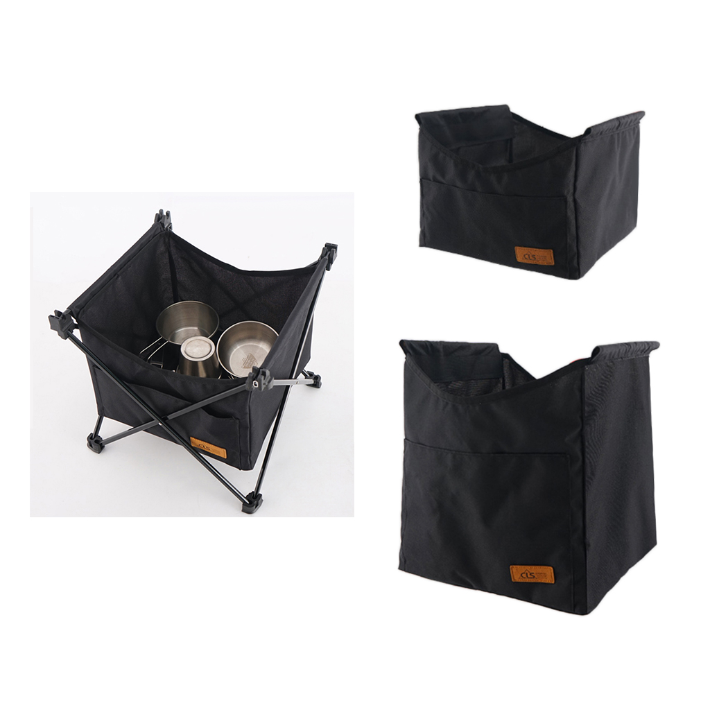 Oxford Folable Table Hanging Basket Outdoor Camping Travel Organizer Bag Black