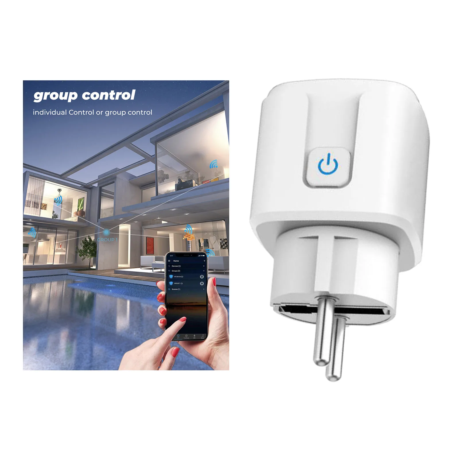 Mini Smart WiFi Plug Adaptor 16A Wireless Remote Voice Control Socket EU Plug
