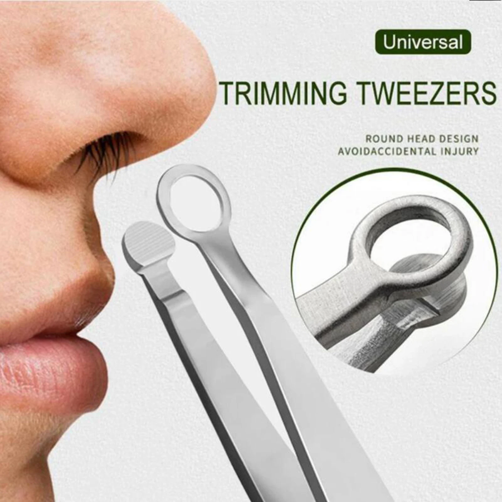 Stainless Steel Nose Hair Trimming Tweezers Safe Trimmer Round Tip Design Perfect Nose Hair Removal Trimming  for Shaving Tools