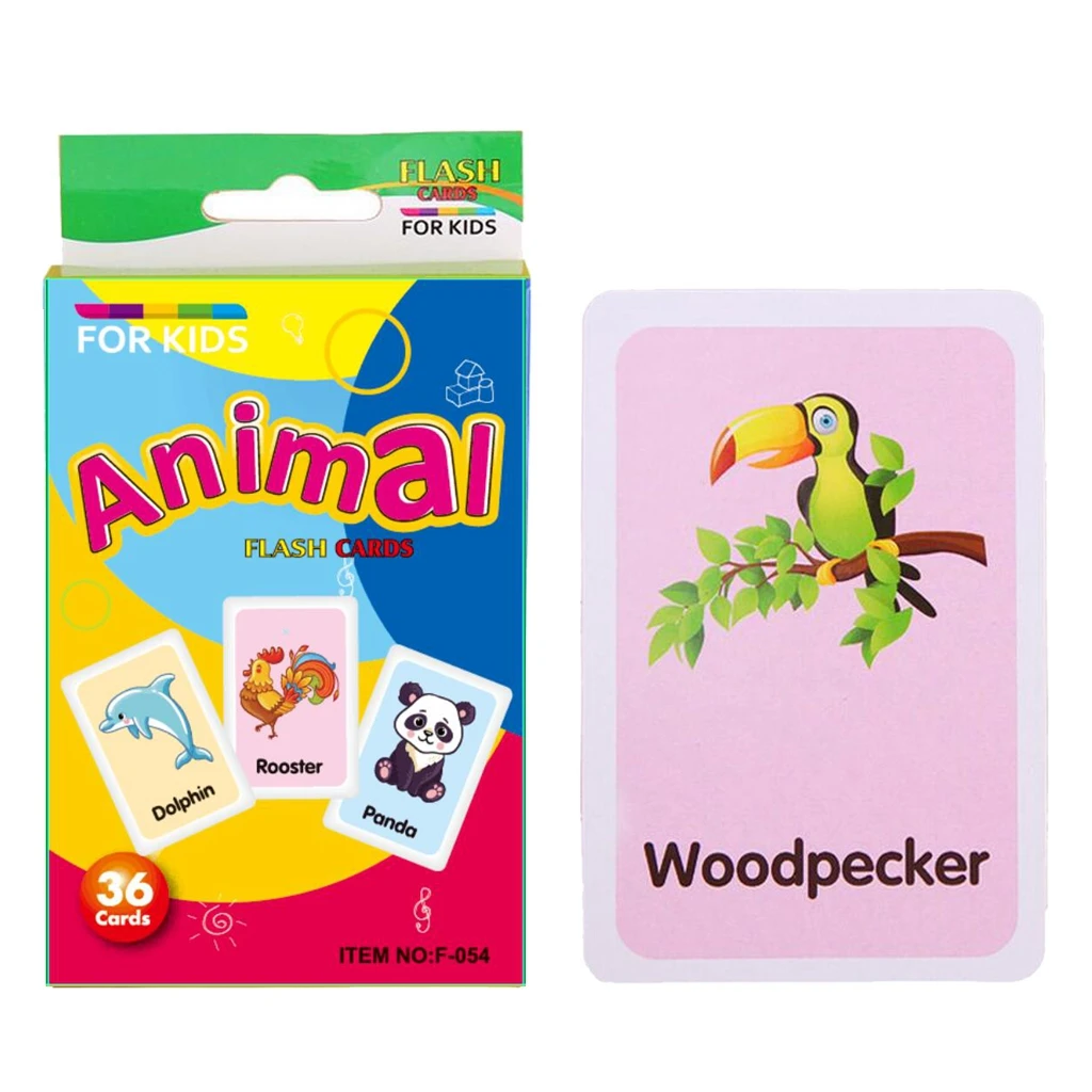 Preschool First Words Flash Cards 36 Pieces/set  Card of Animals