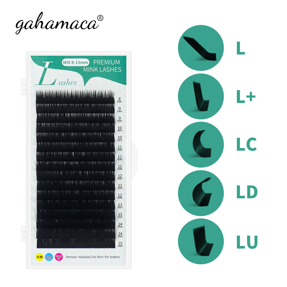 Best of GAHAMACA L / L+ / LC / LD / LU(M) Curl False Eyelash Extensions 8-15mm Mixed PBT Mink Eyelashes For Grafting L Shaped Makeup Lashes Reviews & Tips