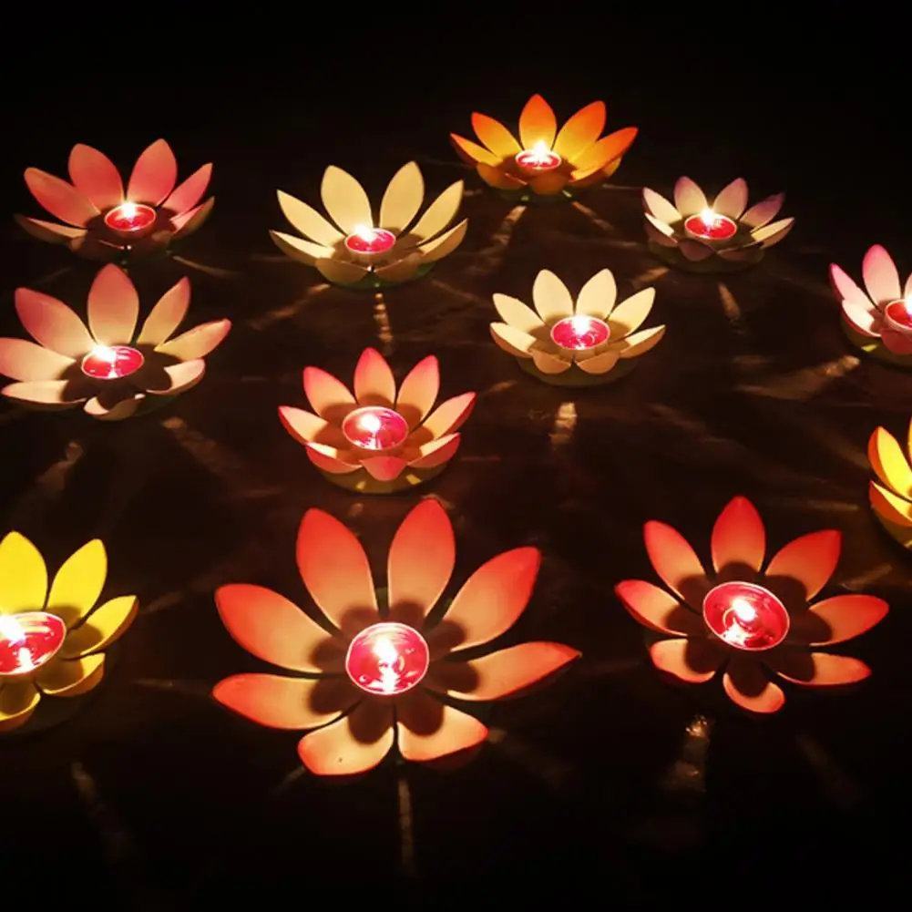 LED Lotus-Flower Light Floating Pond Lamp Pool Fountain G R6U8 