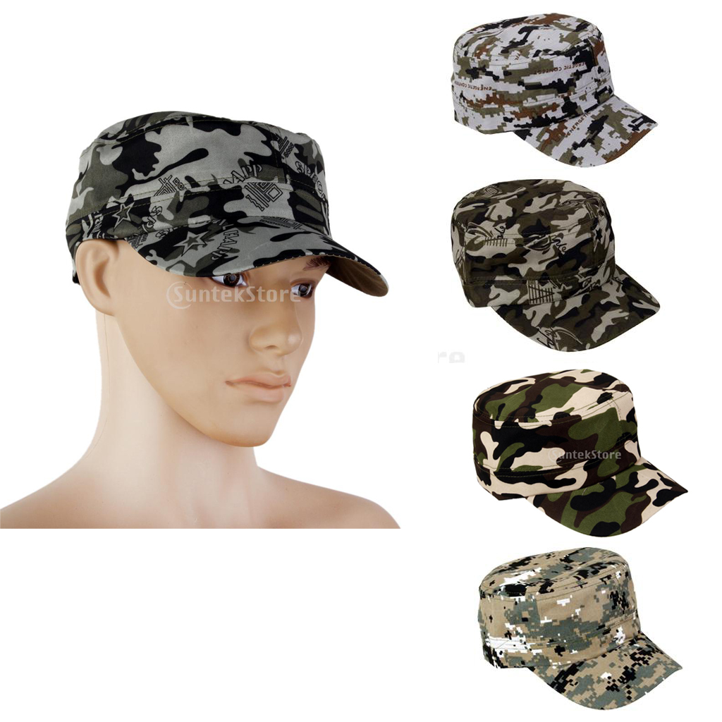 Mens Camo Cap Camouflage Army Combat Soldier Patrol Hat Baseball Cap Adjustable Soft Hat for Hunting Hiking Fishing One Sizes