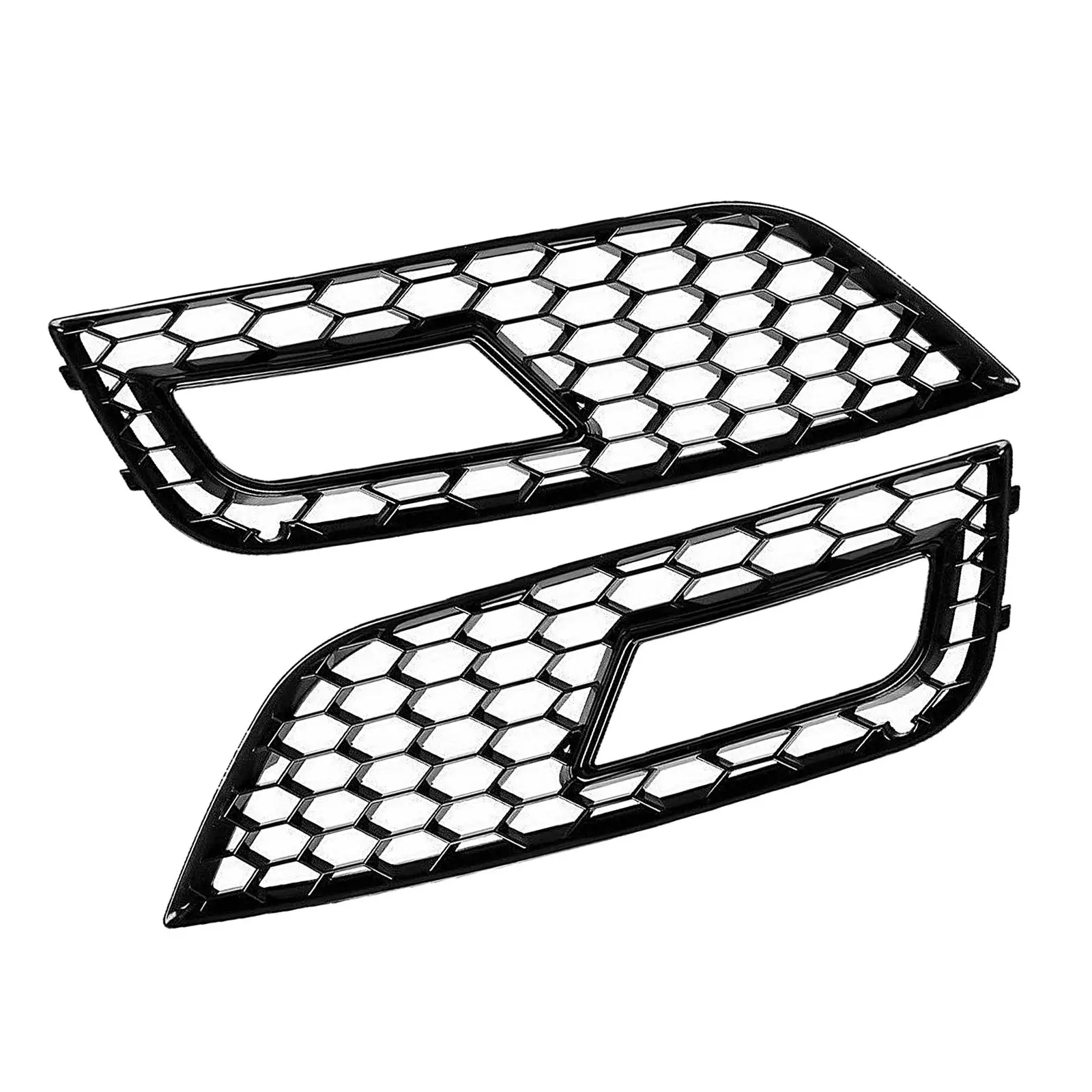 2pcs RS4 Style Front Fog Light Grilles for Audi A4 B8.5 2013-2016, Easy Install