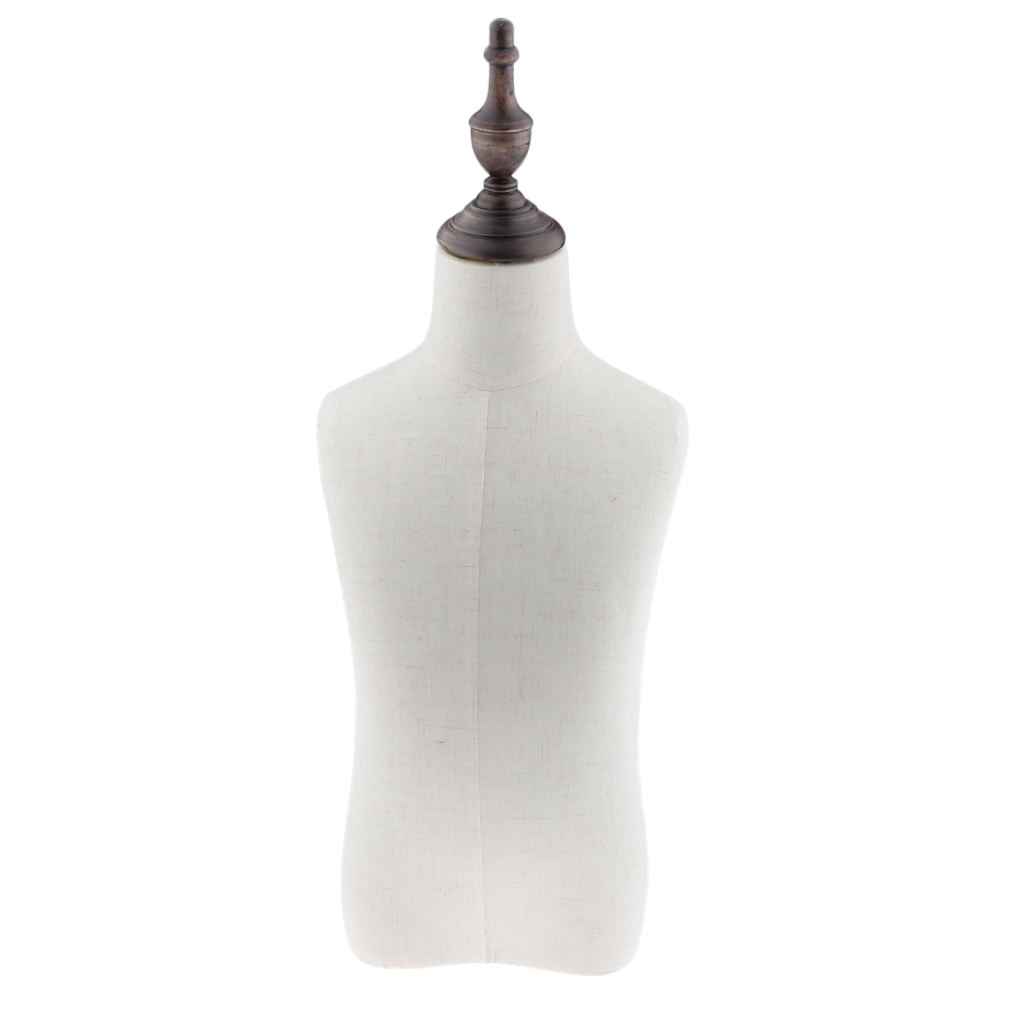 4 Year Old Child Kids Mannequin Body Torso Store Display Dress Form White Linen Fabric Cover with Mount Hole