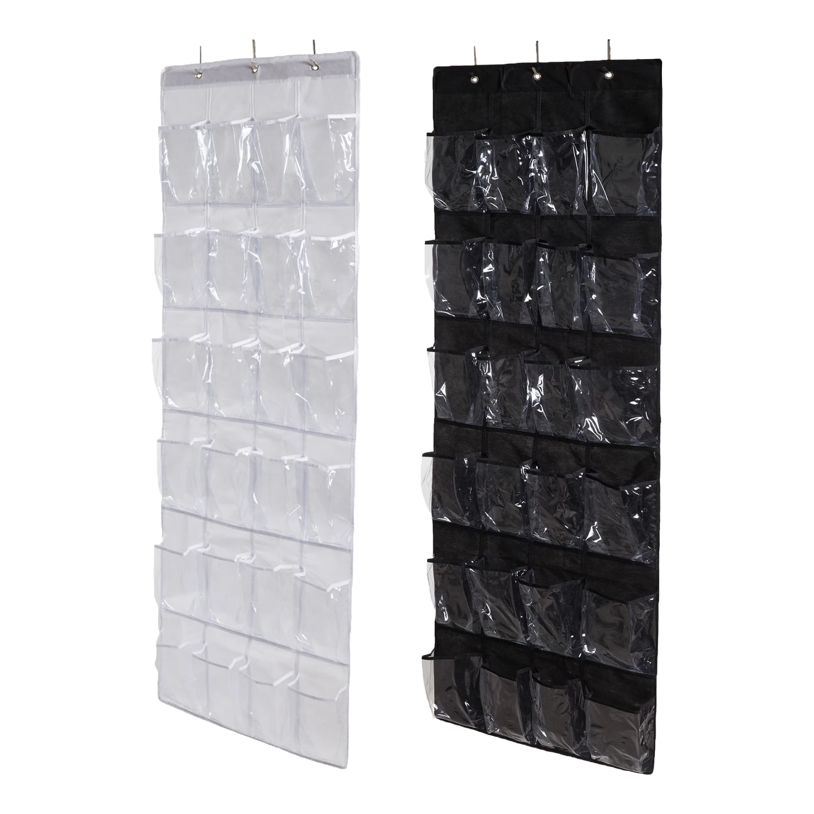 Over the Door Shoe Organizer, 24 Pocket Shoe Rack Over the Door with 3 Hooks