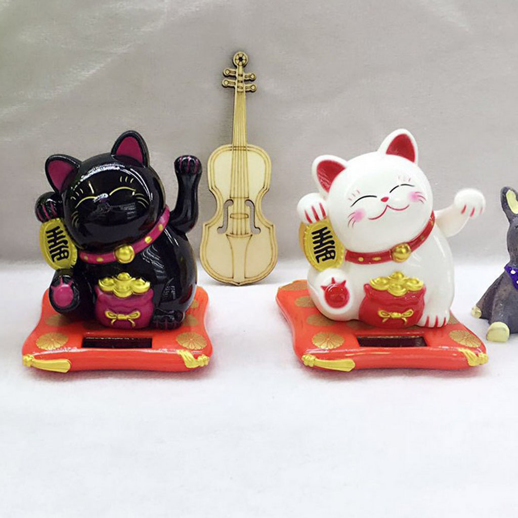 Swing Hand Figure Doll Toy, Maneki Neko Model Figures for Kids, Car Solar Ornament Home Decor