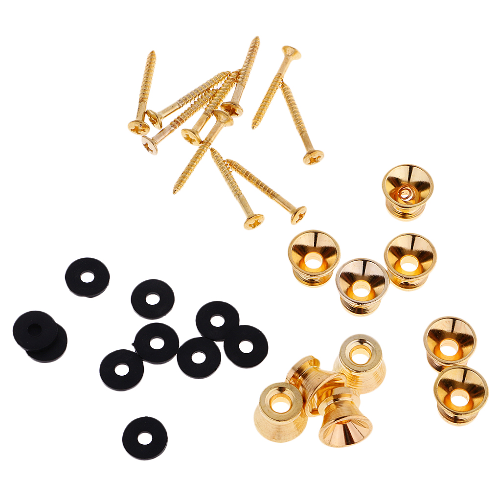 10x Strap Button Lock Pin for Guitar/Ukulele/Bass Accs w/ Screw Replacement
