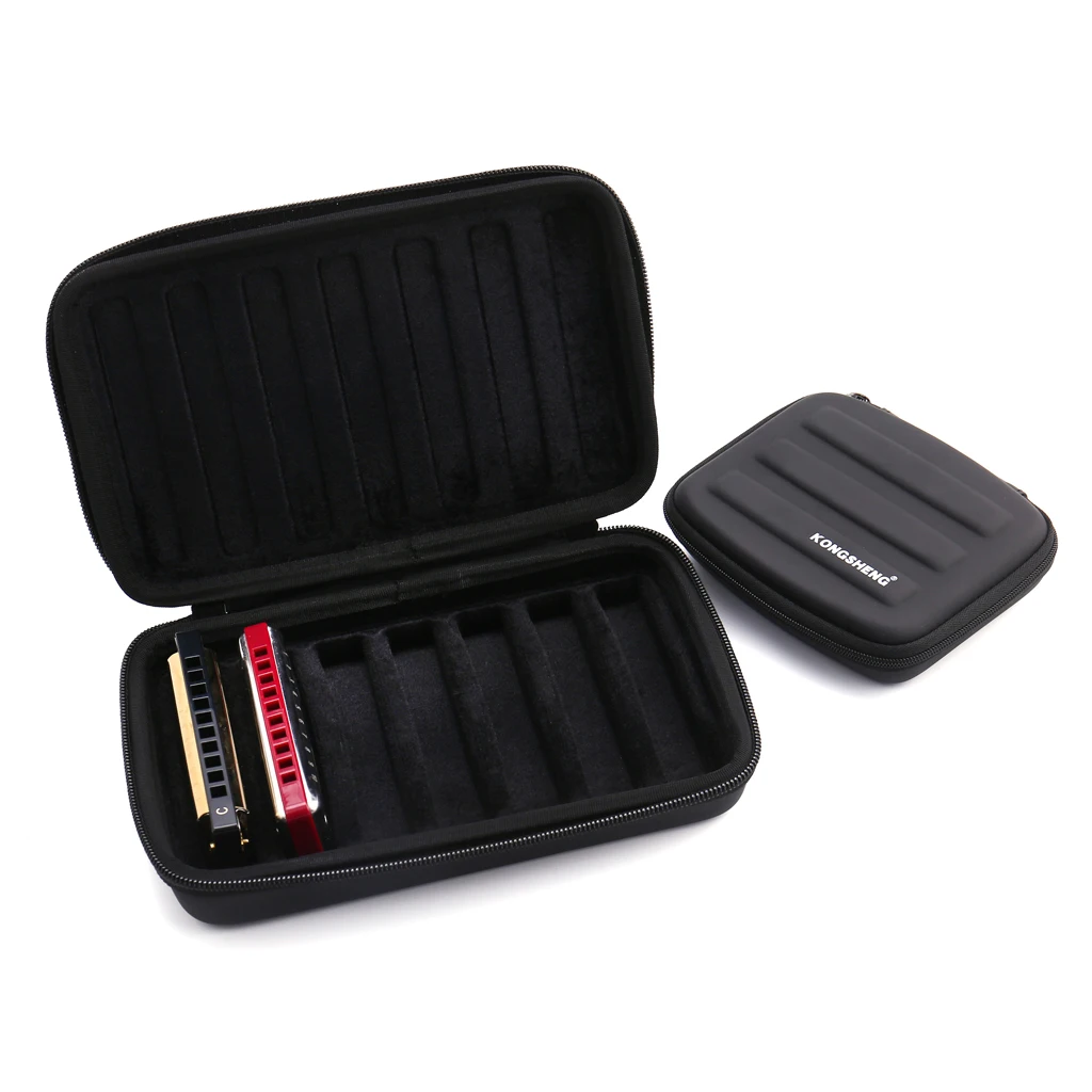 Portable Zipper 10 Holes Harmonica Box Case Harmonicon Mouth Organ Accessory