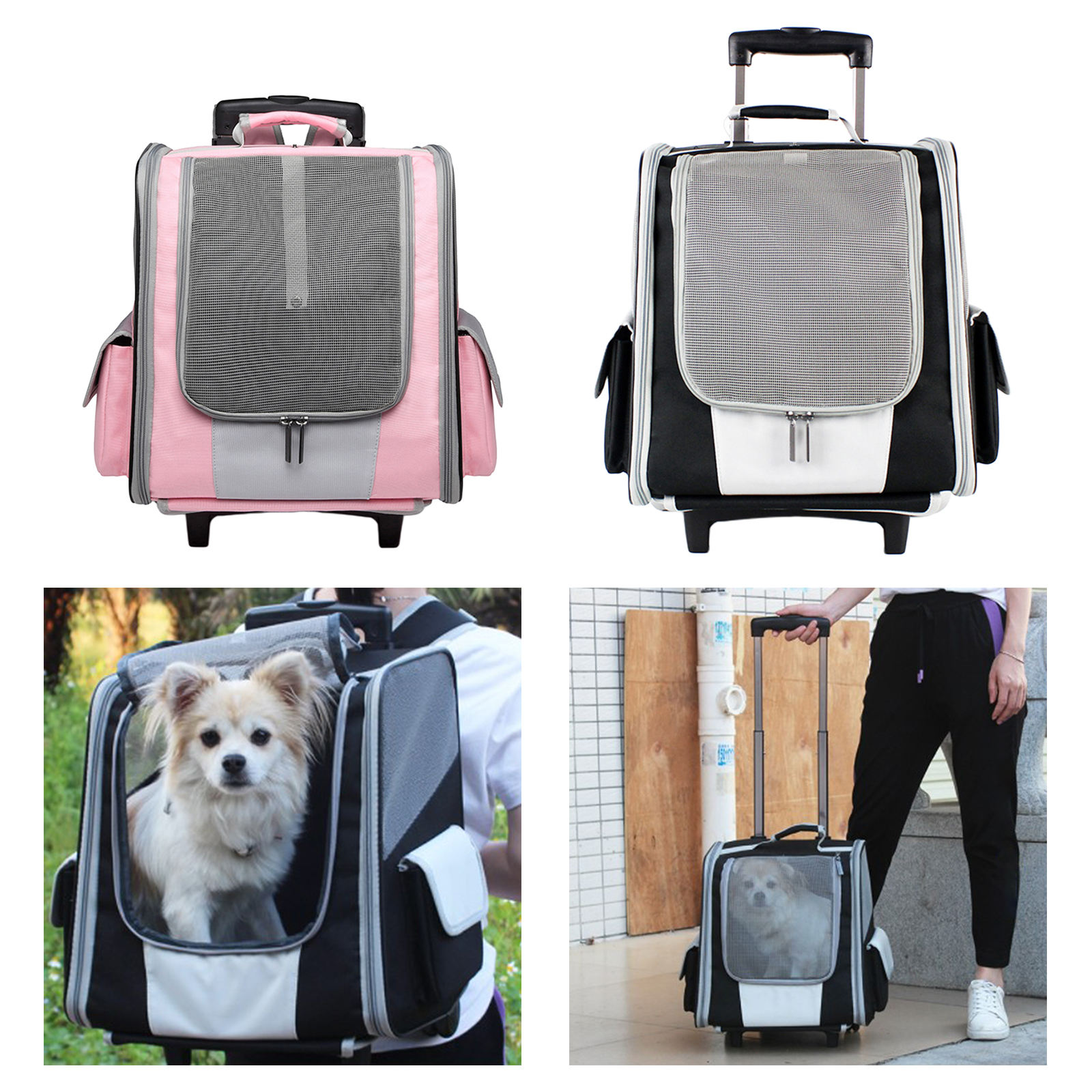 Fashion Pet Trolley Case Carrier Cats Puppy Small Dog Ventilated Cat Backpack Carrier, Comfort for Travel Hiking Walking Outdoor