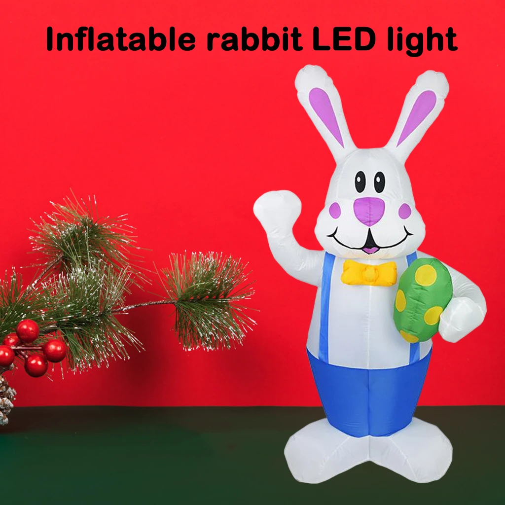 6ft Inflatable Easter Bunny Luminous  Rabbit Build-in LEDs Decor Toy