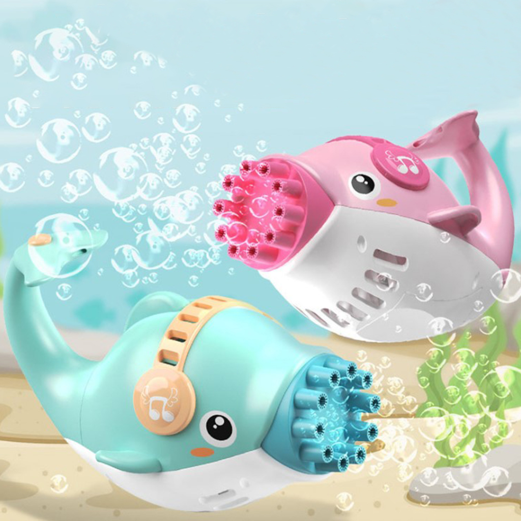 Funny Electric Dolphin Bubble Maker Blower 10 Hole Bubble Party Birthday Water Outdoor & Indoor Toys