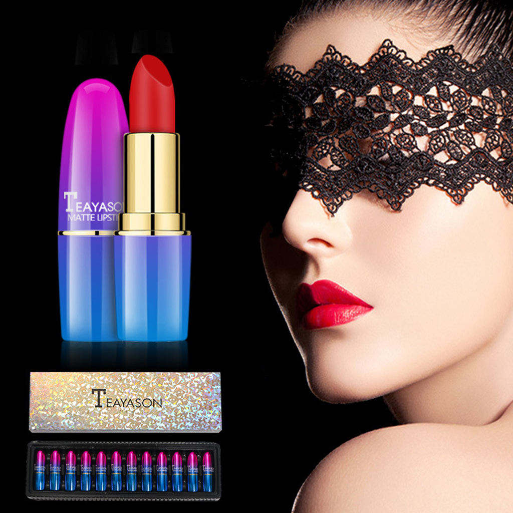 Set of 12 Colors Matte Lipgloss Bold Vivid Color Matte Lipgloss Set