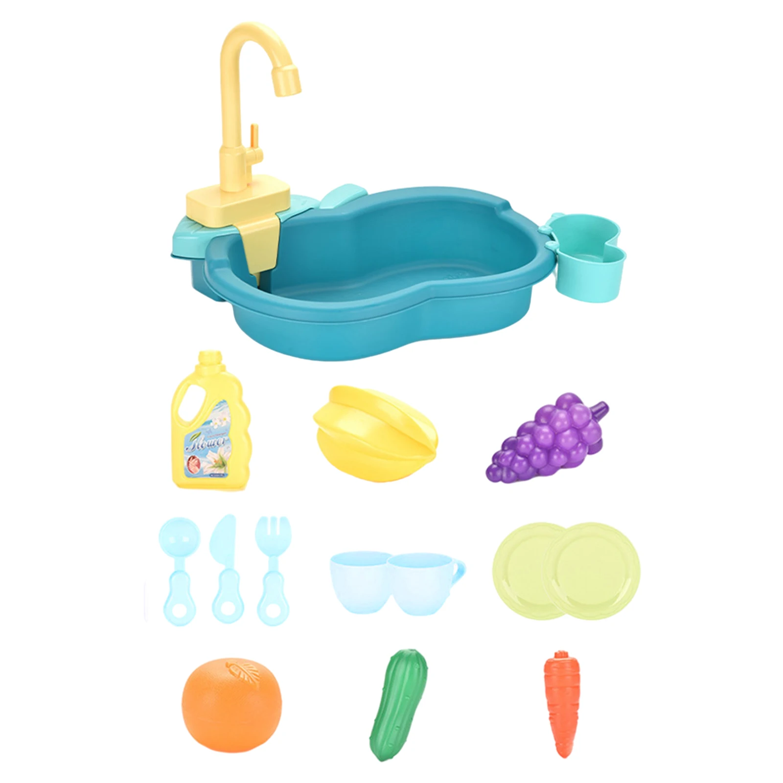Simulated Play Sink Toys and Working Faucet Kitchenware Educational Role Playing Games for Kids Gifts