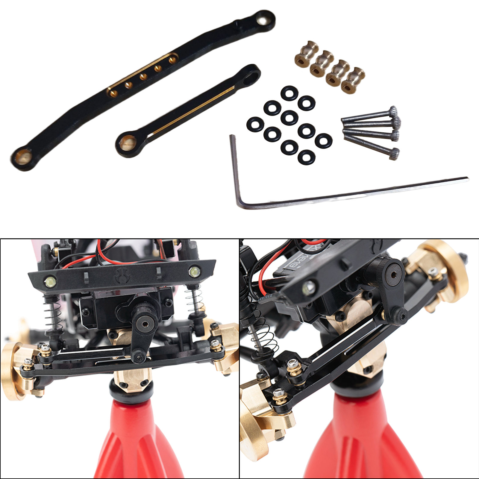 1/24 Model Car Copper Steering Linkage High-tightening Durable Linkage for AXIAL SCX24 AXI00001 Car Upgrade