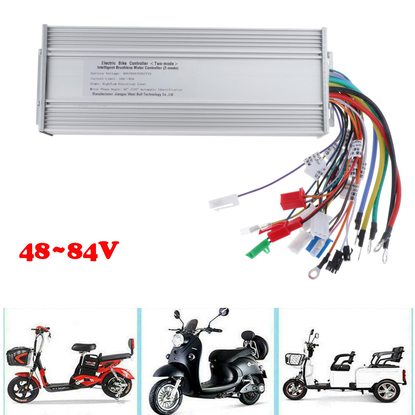 72V/48V Brushless Motor Controller  Scooter Refit Control Unit Box