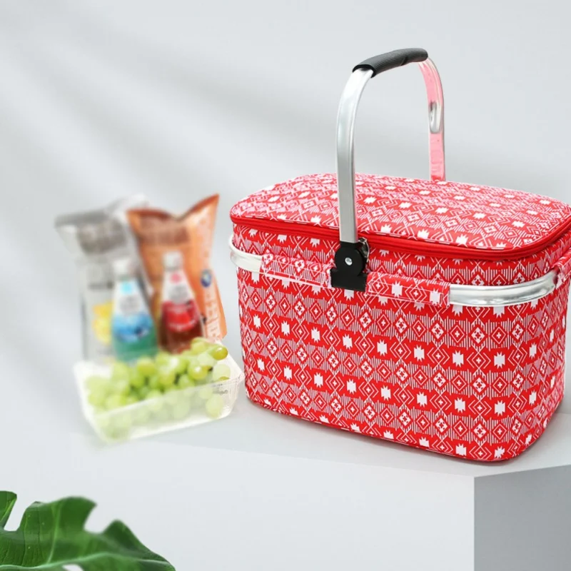 Descrita refrigeración cesta picnic bolso bolso de refrigeración de cesta estable.