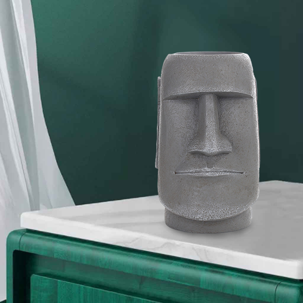 Ancient Easter Island Statue Resin Decor Accents Antique Roman Portrait for Living Room Desk Bedroom Ornaments
