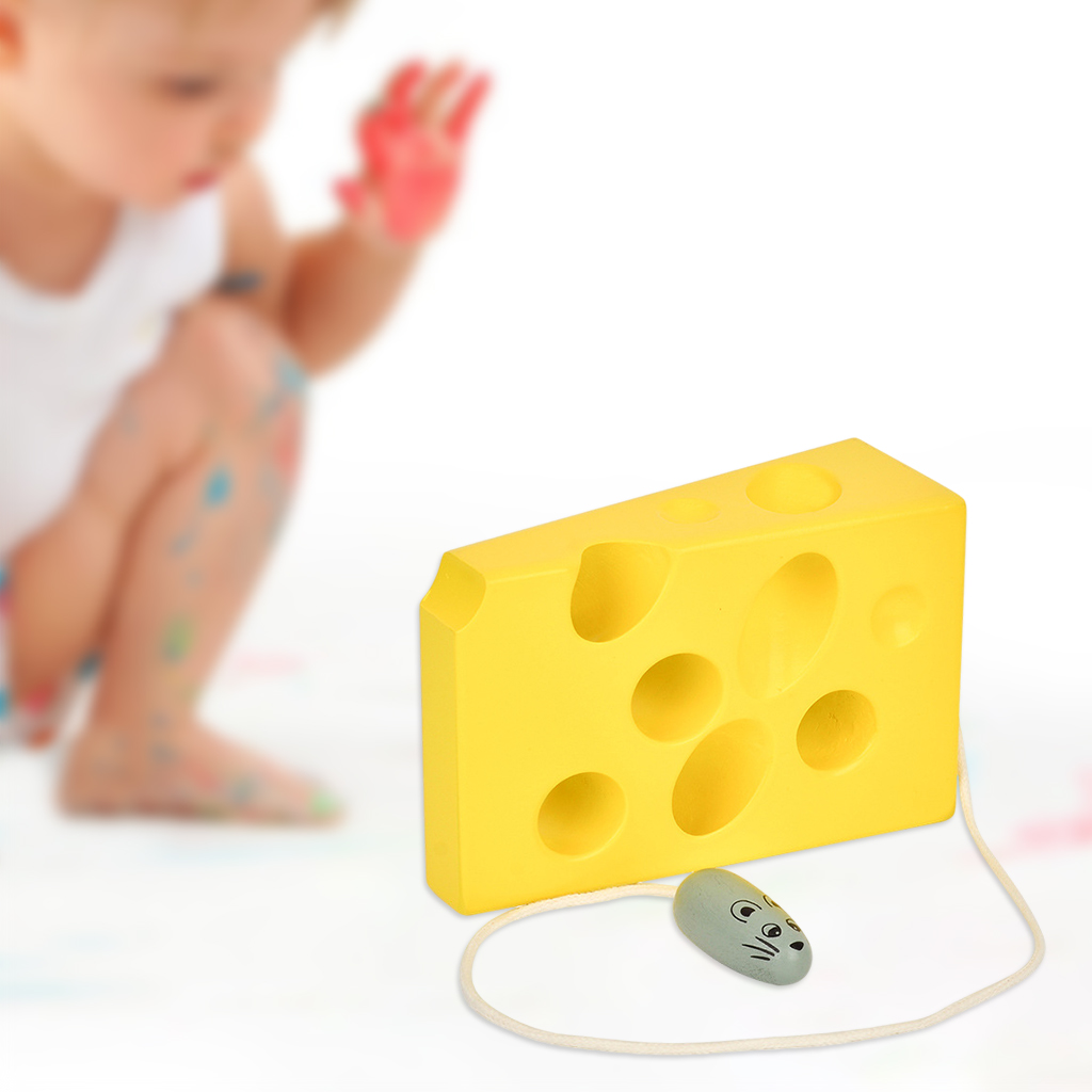 Wooden Lacing Threading Montessori Toy Early Build Basic Life Skill Educational Toy Fine Learning Educational Toy Gift