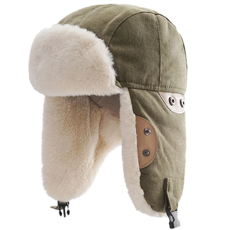 N7MF Multi Color LeiFeng Cotton Bomber Pilots Hat Warm Windproof Bomber Hat Lovers Outdoor Climbing Hat Padded Earmuffs mens winter bomber hats