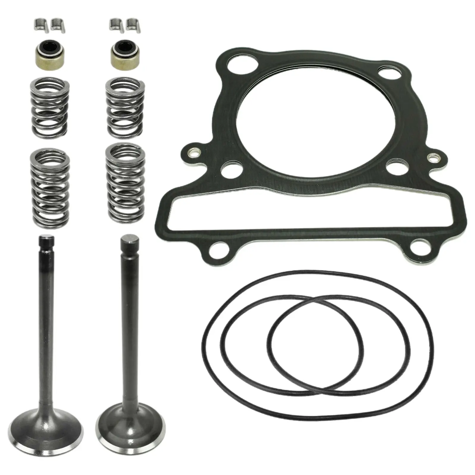 Cylinder Head Gasket Intake+Exhaust Valve Set CE0067XK117LL Fits for Yamaha Warrior 350 Yfm350x 1987-2004 16Pcs Components