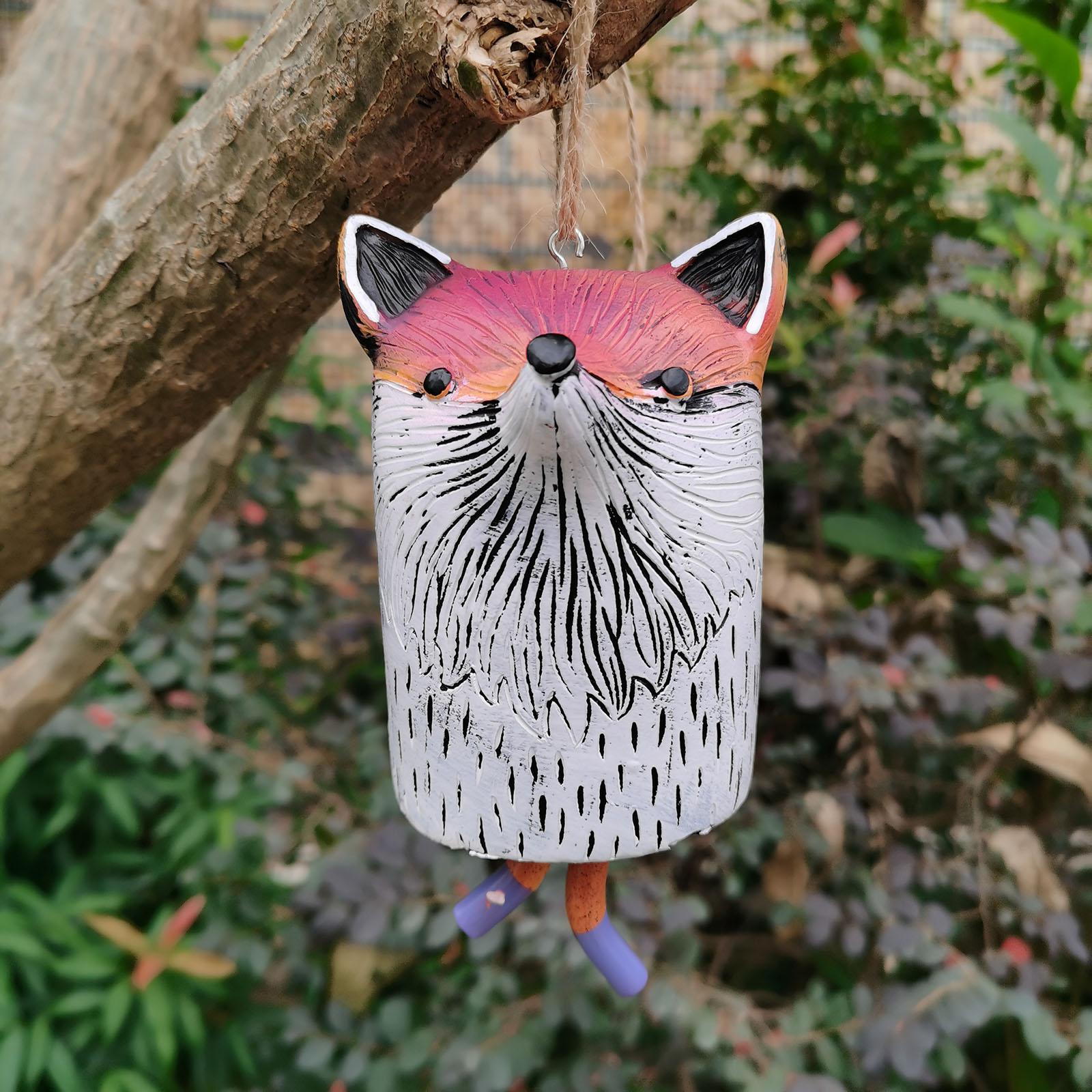 Resin Rustic Animal Wind Chimes Hanging Abstract Art Aeolian Bell Pendant for Church Home Garden Backyard Decorative