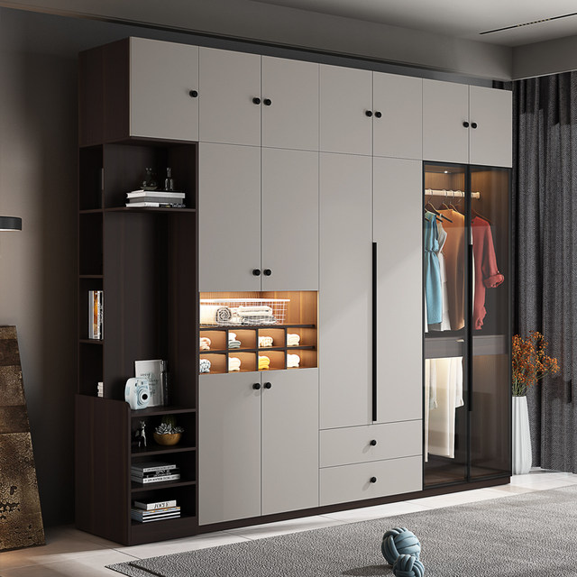 Source Customized Bedroom Simple Modern Portable Glass Door Wardrobe Closet  Storage Cabinet Designs With Hanging Organizer on m.