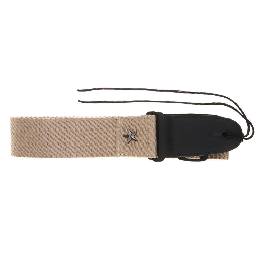 Fashion Guitar Strap,  Five-pointed Star Leather Guitar Belt, Wide Adjustment Range 90 -115cm