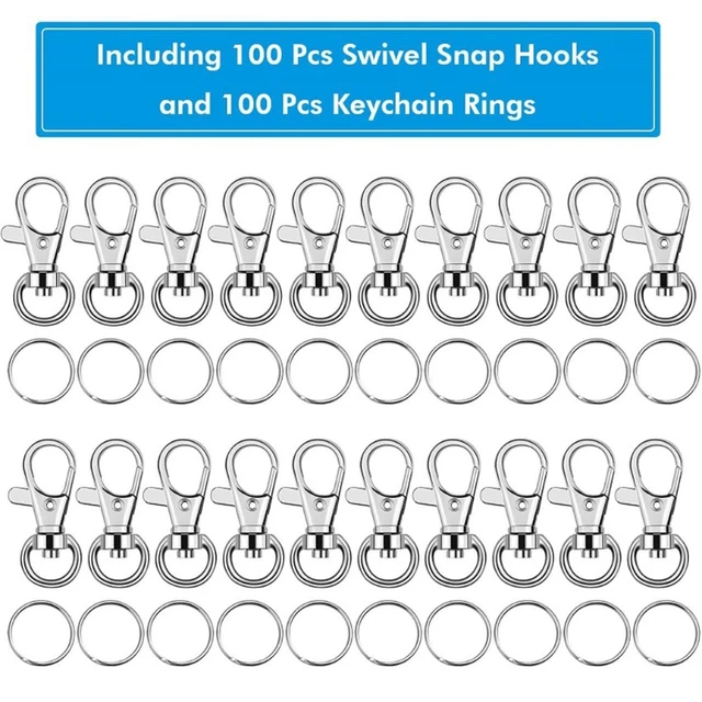  100PCS Premium Swivel Snap Hook Keychains