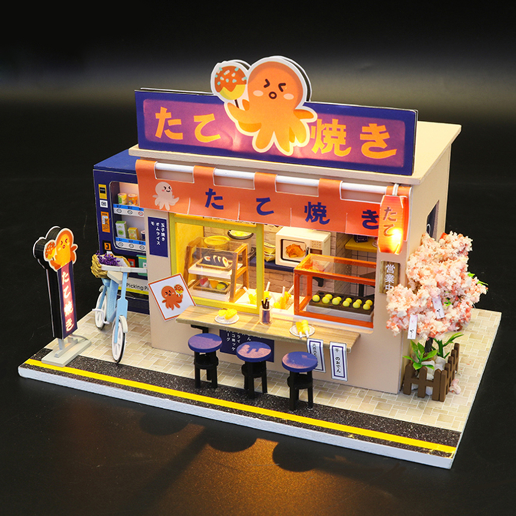 Handicraft DIY Mini Doll House Kit Model Cottage No Dust Cover Kids Birthday Toy