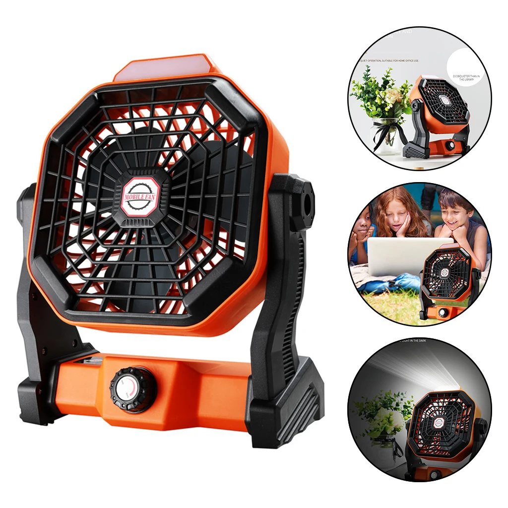 Portable Small Rechargeable Solar Power Fan with LED Light Adjustable Speed Quiet Home Camping Tabletop Desk Personal Fan