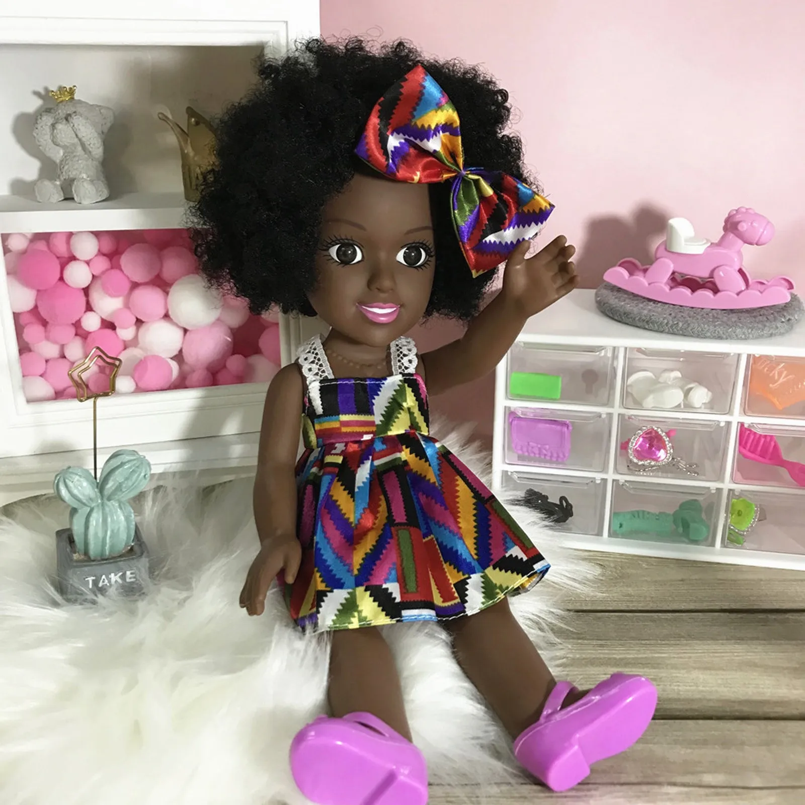 2021 New Baby Dolls For Girls Baby African Doll Toy Black Doll Best Gift Toy Hot Sale Baby Dolls For Kids Toys