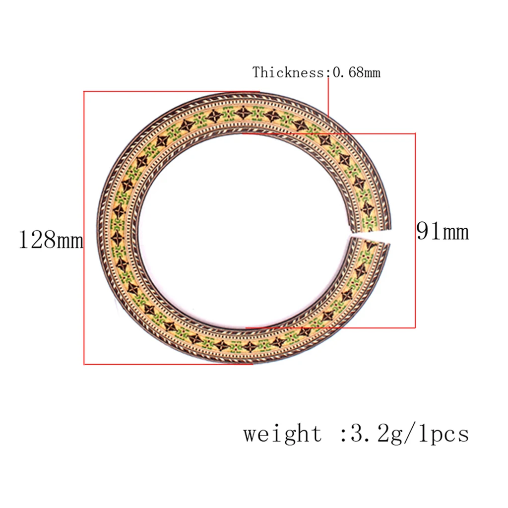 3 Pieces Maple Rosette Decoration with Pick for Classical Guitar