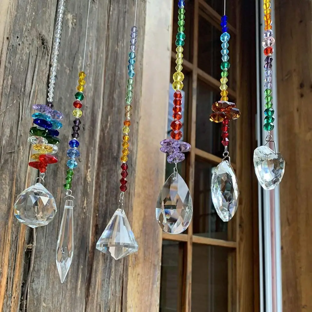 Colorful Crystals Glass Pendants Chandelier Prisms Crystal Pendants for Home