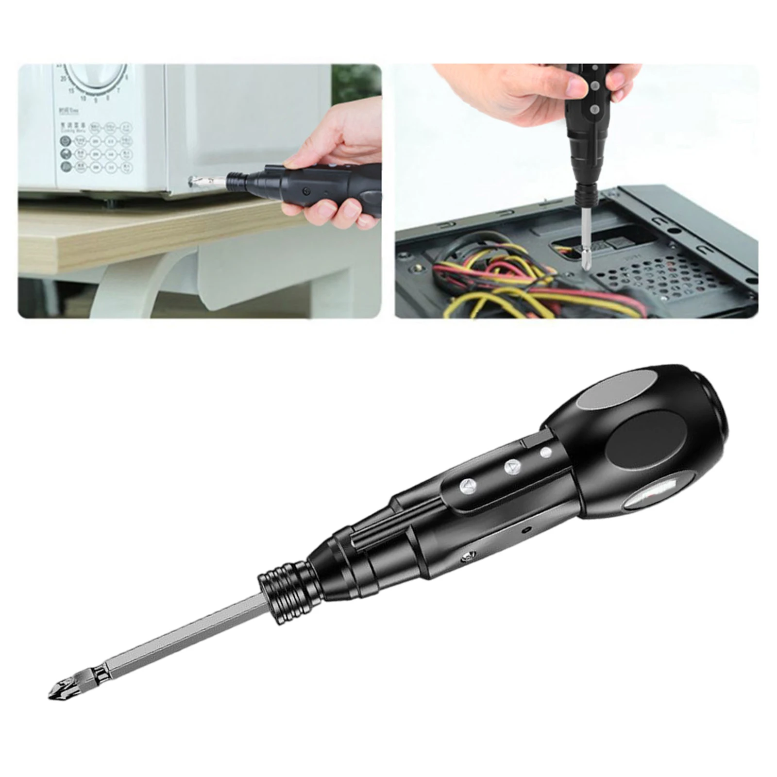 Wireless Electric Screwdriver Repair PC Tools with LED Light Handheld Drill Screwdriver for DIY Project
